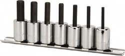 MSC Paramount PAR-38HBS-S7 7 Piece 3/8" Drive Inch Hex Bit Socket Set 1/8