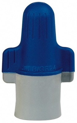 MSC 3M 7000058825 4, 14 to 2, 6 AWG, 600 Volt, Flame Retardant, Wing Twist on Wire Connector Blue & Gray, 221°F
