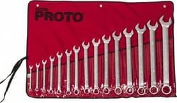 MSC Proto J1200FASD 15 Pc, 5/16 - 1-1/4", Combination Wrench Set Satin