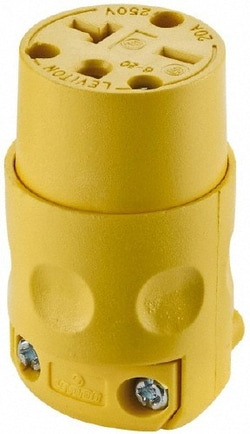 MSC Leviton 620CV 250 VAC, 20 Amp, 6-20R NEMA, Straight, Self Grounding,