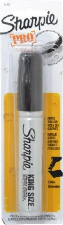 MSC Sharpie 15101PP Black Dye & Pigment-Based Ink Wet Surface Pen Chisel