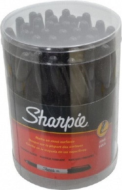 MSC Sharpie 35010 Black Dye & Pigment-Based Ink Wet Surface Pen Fine Tip,