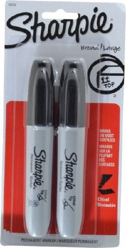 MSC Sharpie 38262PP Black Wet Surface Pen Chisel Tip, AP Nontoxic Ink,