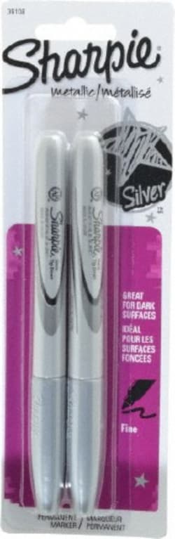 MSC Sharpie 39108PP Metallic Silver Wet Surface Pen Fine Tip, AP Nontoxic