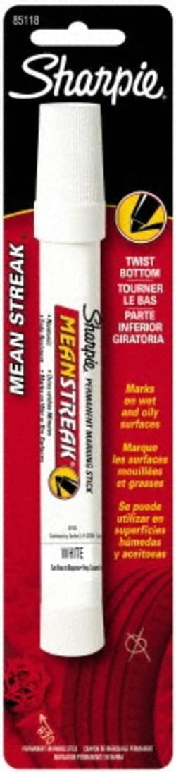 MSC Sharpie 85118PP White Wet Surface Pen Bullet Tip, Wax, Quantity: Each