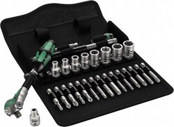 MSC Wera 05004016001 1/4" Drive Socket Set Comes in Folding Textile Box,