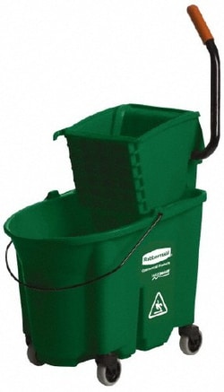 MSC Rubbermaid FG758888GRN 35 Qt Plastic Bucket & Wringer 20-1/8" Long