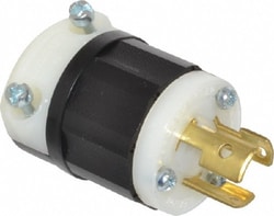 MSC&nbsp;Leviton 4720-C 125 VAC 15A NEMA L5-15P Industrial Twist Lock Plug 2 Poles, 3 Wires, 1 Phase, Self-Grounding, 0.245 to 0.7