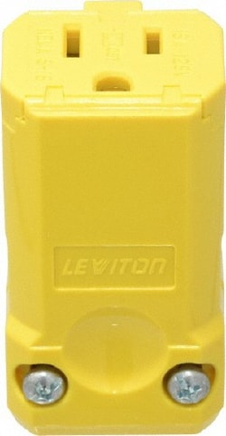 MSC Leviton 5259-VY 125 VAC, 15 Amp, 5-15R NEMA, Valise, Self Grounding,