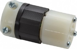 MSC Leviton 5369-C 125 VAC, 20 Amp, 5-20R NEMA, Straight, Self Grounding, Industrial Grade Connector 2 Pole, 3 Wire, 1 Phase, Nylon, Black, White