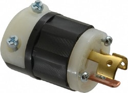 MSC&nbsp;Leviton 7567-C 125/250 VAC 10 & 15A NonNEMA Industrial Twist Lock Plug 3 Poles, 3 Wires, 1 Phase, Ungrounded, 0.245 to 0.7