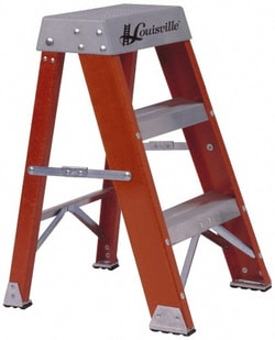 MSC Louisville FS1502 2 Steps, 2' High, Type IA Rating, Fiberglass Step Ladder 300 Lb Capacity, 17