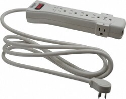 MSC Tripp-Lite SUPER-7 7 Outlets, 120 Volts, 15 Amps, 7' Cord, Power Outlet Strip Free Hanging, Keyhole Mount, 5-15P NEMA Configuration, 10.3