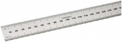 MSC SPI 14-459-2 18" Long, 0.5, 1mm Graduation, Rigid Steel Rule Metric