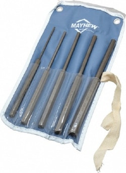 MSC Mayhew 76065 5 Piece, 1/8 to 3/8", Pin Punch Set Round Shank, Comes