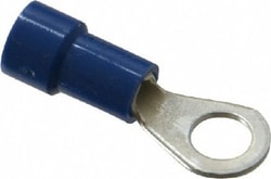 MSC&nbsp;Made in USA R4B-10 16-14 AWG Fully Insulated Crimp Connection Circular Ring Terminal #10 Stud, Copper Contact
