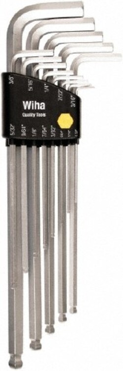 MSC&nbsp;Wiha 36998 13 Piece L-Key Ball End Hex Key Set Hex Range 1/2 to 3/8