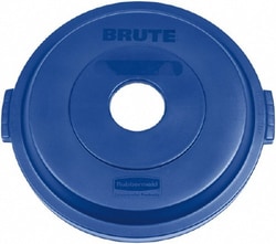 MSC Rubbermaid 1788376 Round Lid for Use with 32 Gallon Round Recycle Containers Blue, Plastic, For 2632 Brute Trash Cans