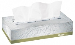 MSC Kleenex 21601 48 Qty 125 Sheet Flat Box of White Facial Tissues 2 Ply,