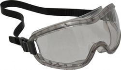 MSC MCR Safety 2310AF Size Universal Clear Polycarbonate Anti-Fog & Scratch Resistant Safety Goggles Indirect Vent Gray Frame, Over The Glass