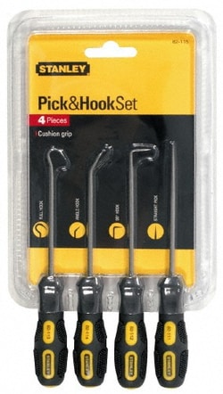 MSC Stanley 82-115 4 Piece Hook & Probe Set Steel, Quantity: Each of 1