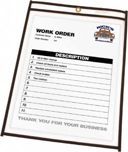 MSC C-LINE. CLI46912 Pack of (25) 25 Piece Clear Stitched Shop Ticket Holders