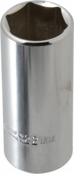 MSC 3/8" Drive, 22mm Deep Hand Socket, Quantity: Each of 1
