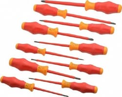 MSC Wera 05345210001 10 Piece Phillips & Slotted Screwdriver Set Blade Sizes: Width Metric 2.5, 3, 3.5, 4, 5.5 & 6.5, Bit Sizes: Philips #0 to #3, Metric Length mm: #0 x 80mm