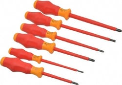 MSC Wera 05345213001 6 Piece Phillips & Slotted Screwdriver Set Blade Sizes: Width Metric 3.5, 5.5 & 6.5, Bit Sizes: Philips #1 to #3