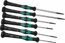 MSC Wera 05345270001 6 Piece Slotted Screwdriver Set Blade Sizes: Width Metric 1.5, 2, 2.5, 3, 3.5 & 4, Metric Length mm: 1.5mm x 40mm, 2mm x 40mm, 2.5mm x 50mm, 3mm x 50mm, 3.5mm x 80mm & 4mm x 80mm