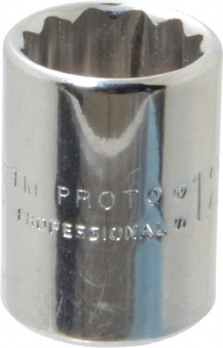 MSC Proto J4712TM 1/4" Drive, Standard Hand Socket 12 Points, 7/8" Overall