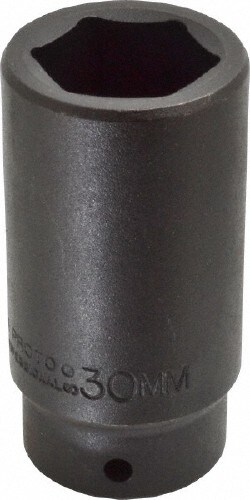 MSC Proto J7330M 1/2" Drive 30mm Deep Impact Socket 6 Points, 3-1/2" Overall