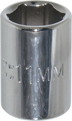 MSC Proto J4711M 11mm, 1/4" Drive, Standard Hand Socket 6 Points, 7/8"