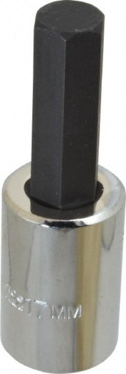 MSC Proto J5441-17M 1/2" Drive, 17mm Hand Hex Bit Socket 4" Overall Length,