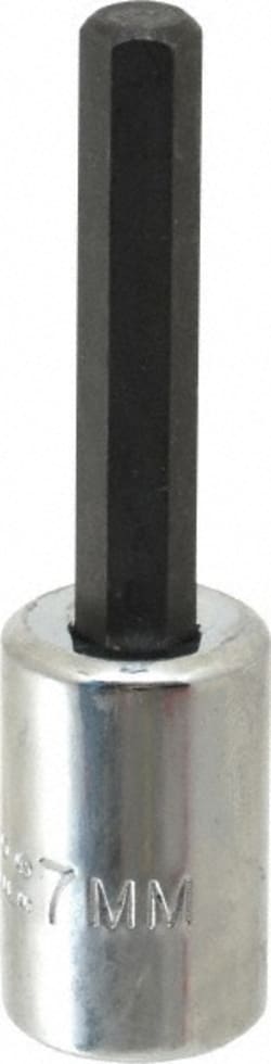 MSC 3/8" Drive, 7mm Hand Hex Bit Socket, Quantity: Each of 1