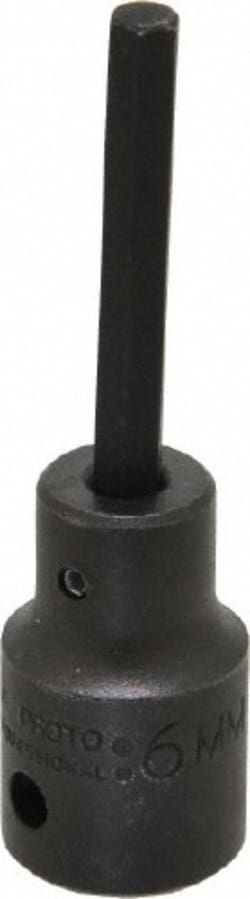 MSC Proto J7441-6M 1/2" Drive, 6mm Impact Hex Bit Socket 3-1/4" Overall