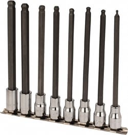 MSC SK 19748 8 Piece 3/8" Drive Metric Ball Hex Bit Socket Set 3 to 10mm