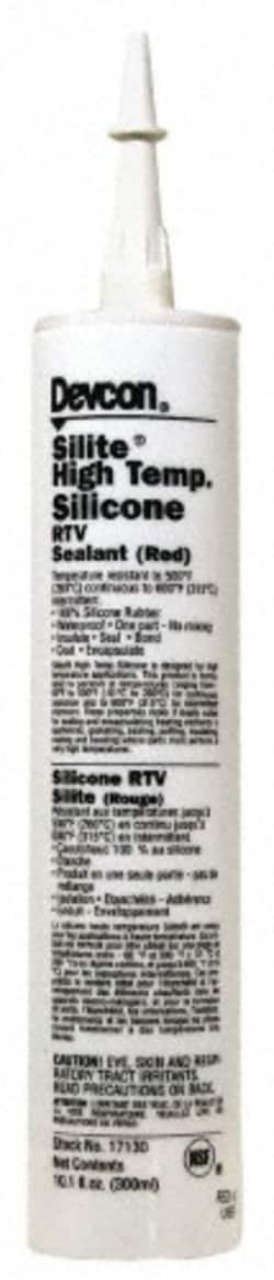 MSC Devcon 17130 10.3 oz Cartridge Red RTV Silicone Joint Sealant 500°F Max Operating Temp