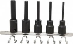 MSC Proto J72252 5 Piece 3/8" Drive Metric Impact Hex Bit Socket Set 4