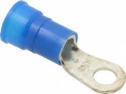 MSC&nbsp;3M 7010319494 6 AWG Partially Insulated Crimp Connection Circular Ring Terminal 1/4