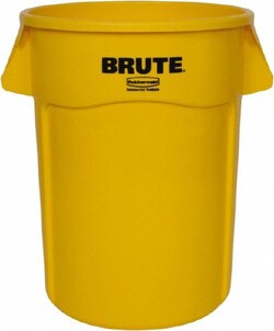 MSC&nbsp;Rubbermaid FG264360YEL 44 Gallon Round Yellow Trash Can Polyethylene