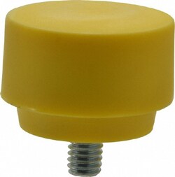 MSC NUPLA 15159 1-1/2" Face Diam, Grade Extra Hard, Yellow Hammer Tip/Face