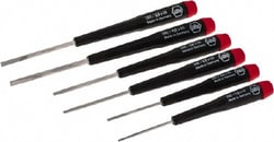 MSC Wiha 26090 6 Piece Slotted Screwdriver Set Round Shank, Ergonomic Handle,