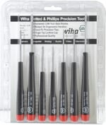 MSC Wiha 26197 7 Piece Phillips & Slotted Screwdriver Set Round Shank, Ergonomic Handle, Bit Sizes: Philips #00 to #1