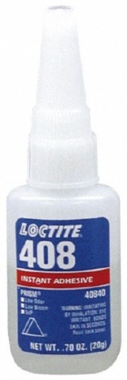 MSC Loctite 135441 0.70 oz Bottle Tan Instant Adhesive Series 408, 50 sec Fixture Time, 24 hr Full Cure Time, Bonds to Plastic & Rubber