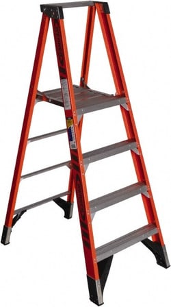 MSC Werner P7404 4 Steps, 6' High, Type IAA Rating, Fiberglass Platform