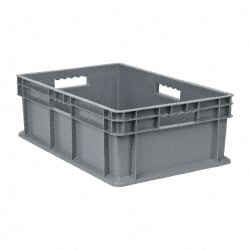 MSC&nbsp;Akro-Mils 37688 1.78 Cu Ft, 83 Lb Load Capacity Gray Polyethylene Tote Container Stacking, 23.3