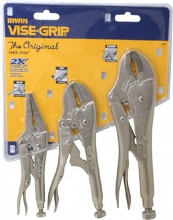MSC Irwin 323S 3 Piece Locking Plier Set Comes in Clamshell, Quantity:
