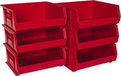 MSC Akro-Mils 30250 RED 16-1/2" Wide x 14-3/4" Deep x 7" High Hopper Stacking