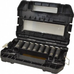 MSC DeWALT DW22812 10 Pc 1/2" Drive Deep Impact Thin Wall Socket Set 7/16